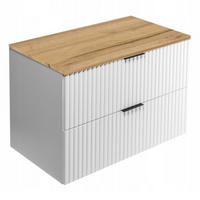 WASCHBECKUNTERSCHRANK FLOW + Platte Weiß matt 80/57/46 cm - Weiß, Holzwerkstoff (80/57/46cm) - Rodan