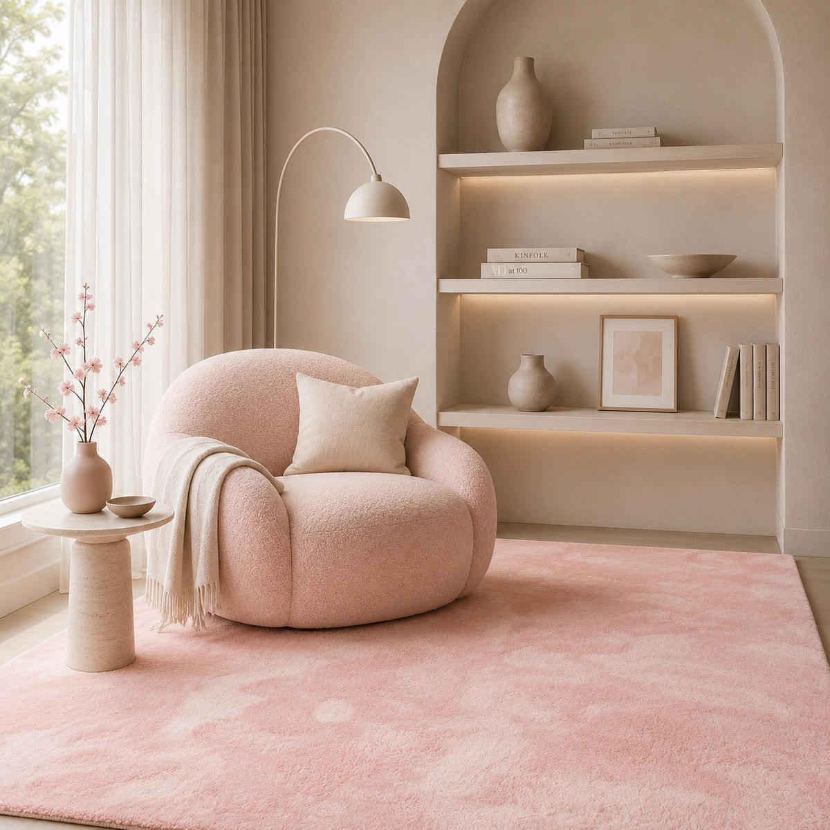 FELLTEPPICH SUPER SOFT PEARL - Rosa, Textil (140/200cm) - Pergamon