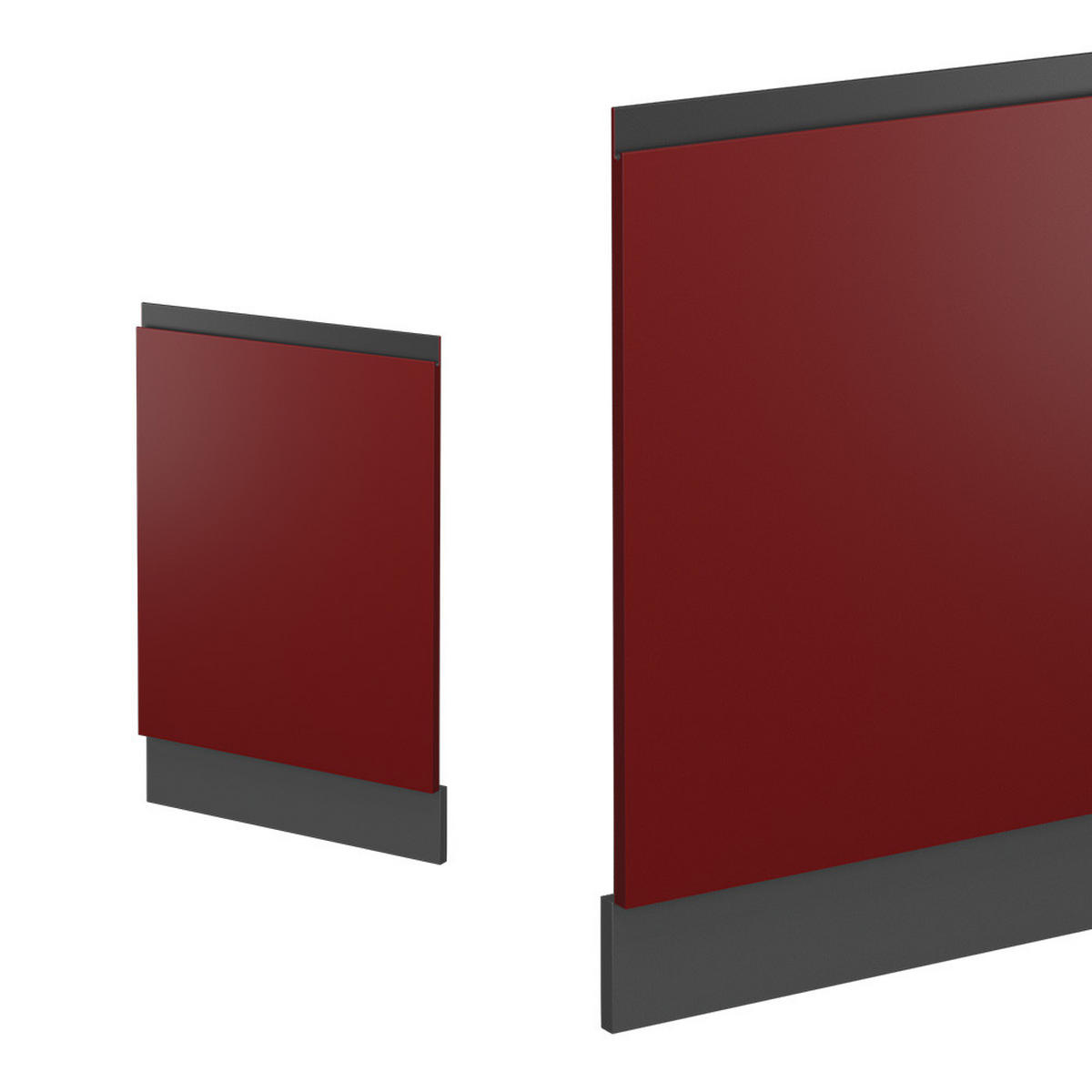 FRONTBLENDE R-Line Rot 44.6 cm J-Shape, ohne AP - Anthrazit/Rot, Holzwerkstoff (44.6/57.2/1.6cm) - Vicco