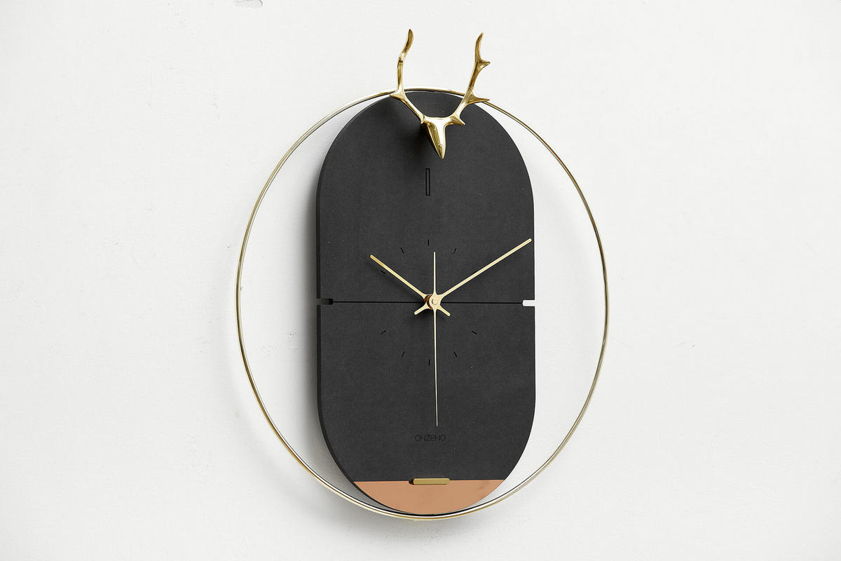 WANDUHR Design Schwarz 46/51 cm - Schwarz, Holzwerkstoff/Metall (1.45/50.8/2cm) - ONZENO