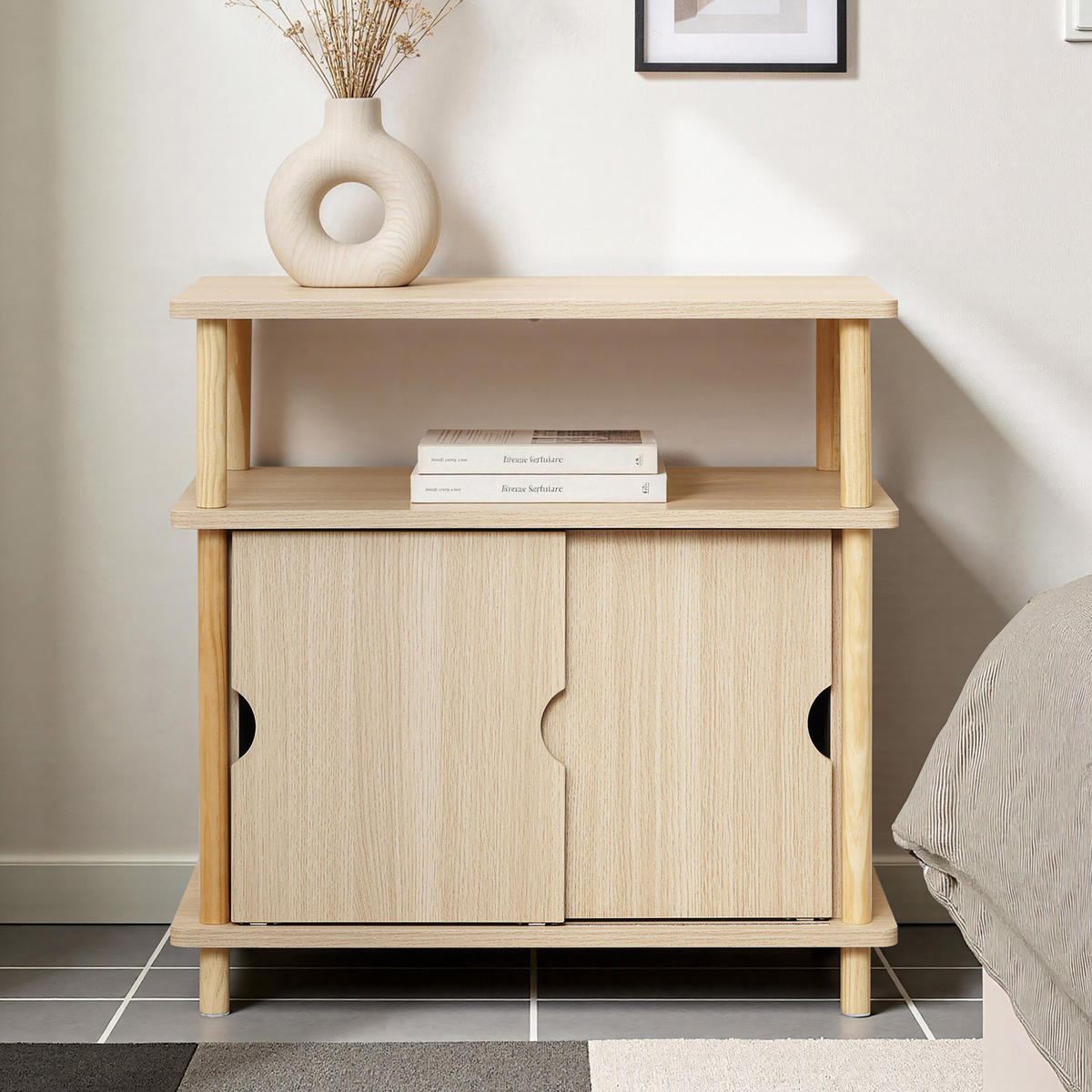 SIDEBOARD | B60 x T35 x H60 cm - Eichefarben, Holz/Holzwerkstoff (60/60.5/35cm) - Hometopia