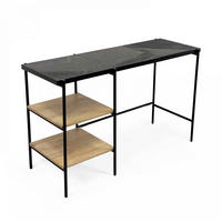 SCHREIBTISCH, Schwarz - Schwarz, Naturmaterialien (127/46cm) - Oviala