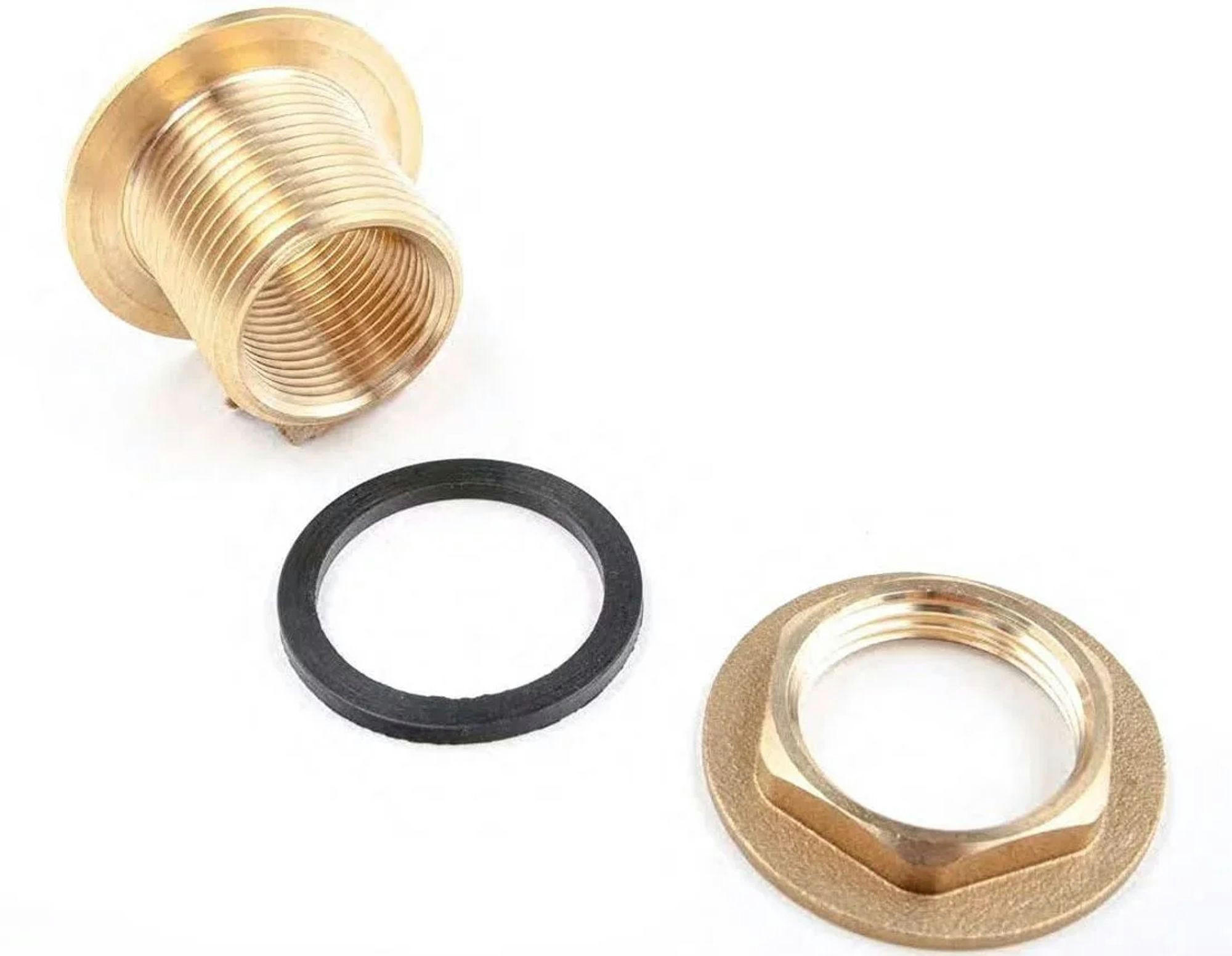 REGENTONNENDURCHFÜHRUNG SET, 3-teilig, 1" x 3/4" - Goldfarben, Metall (1/1/1cm) - Westfalia