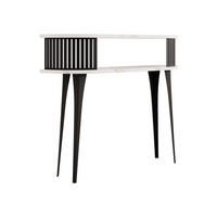 KONSOLENTISCH Roenni Oval - Schwarz/Weiß, Holzwerkstoff/Metall (100/25/86cm) - MIRJAN24