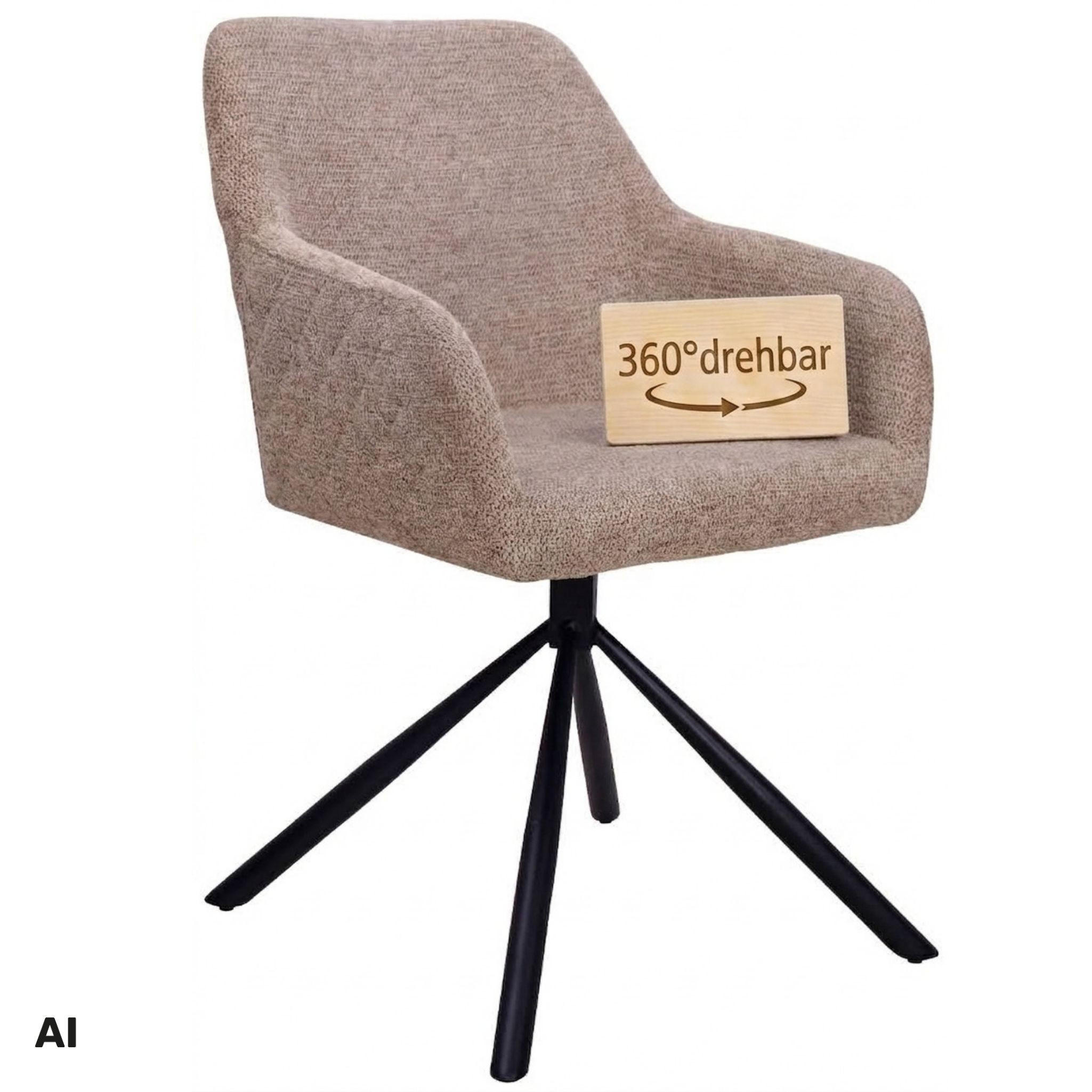 ESSZIMMERSTUHL Cuneo - Schwarz/Braun, Textil/Metall (56/85/60cm) - Mr. Deko