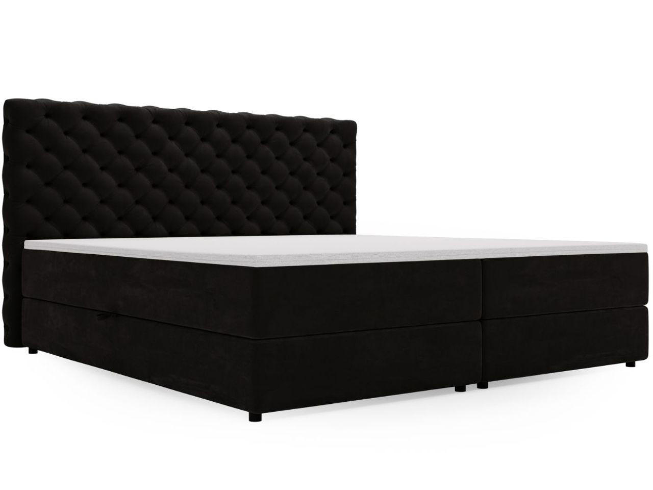 BOXBETT Bergamo 160x200 Schwarz - Schwarz, Holz/Textil (160/200cm) - Graingold
