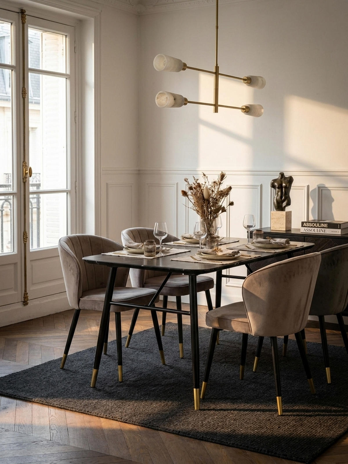 ESSTISCH Marmoroptik Metall Rechteckig Modern Klein, Schwarz 120x60x76 cm - Goldfarben/Schwarz, Holzwerkstoff/Metall (60/120/76cm) - KADIMA DESIGN