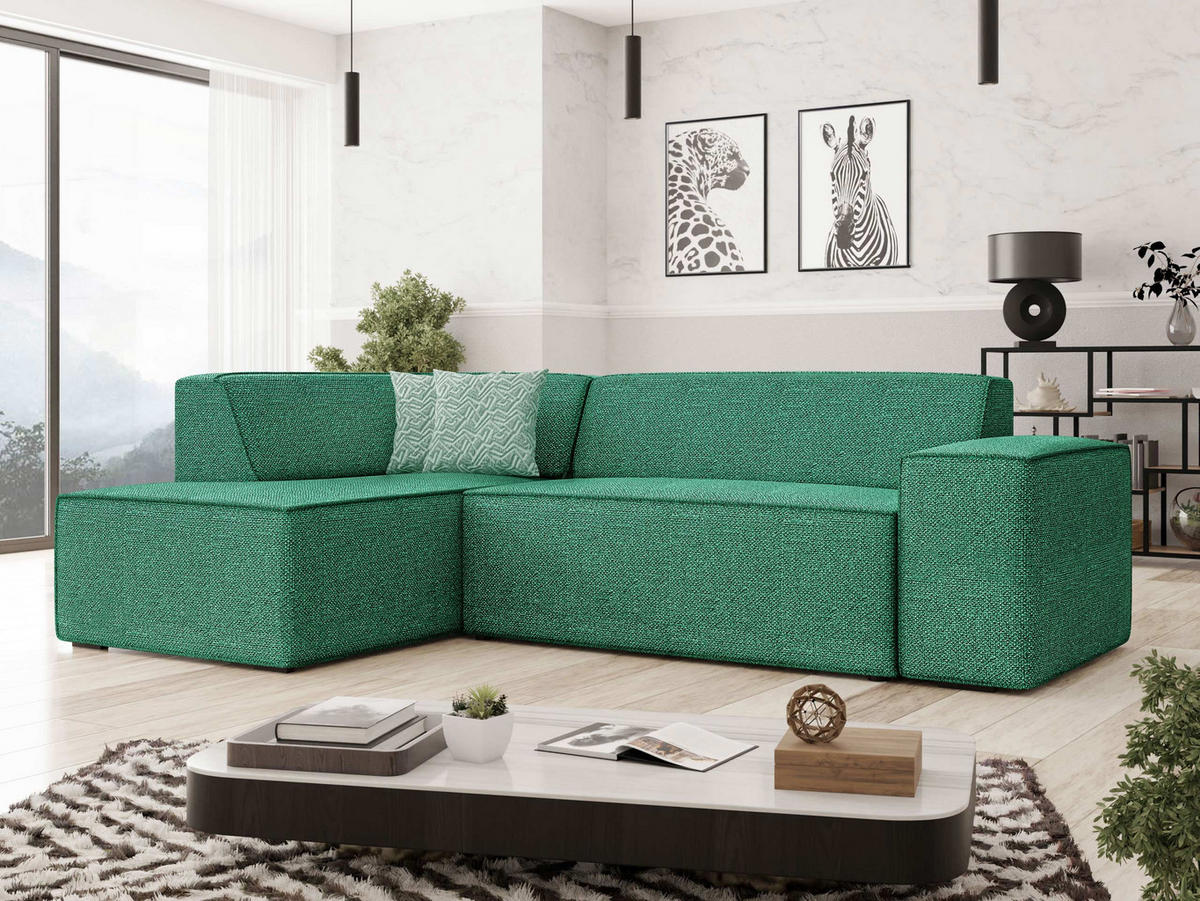 ECKSOFA Lordin Premium, Seite: Links - Grün, Holz/Textil (267/205cm) - MIRJAN24