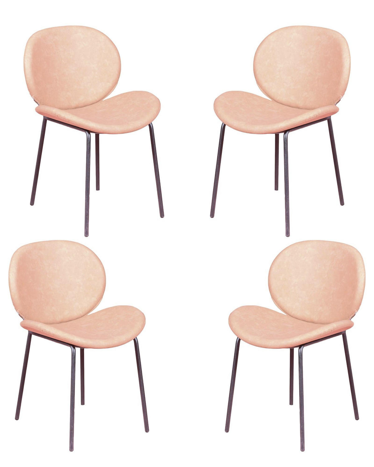 STÜHL-SET 4 Stück Kunstleder, Leder Beige - Beige, Textil (54/82/49cm) - Nest Dream