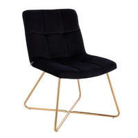 LOUNGESESSEL LYNN Samt Schwarz - Goldfarben/Schwarz, Textil/Metall (58/82/64cm) - SVITA