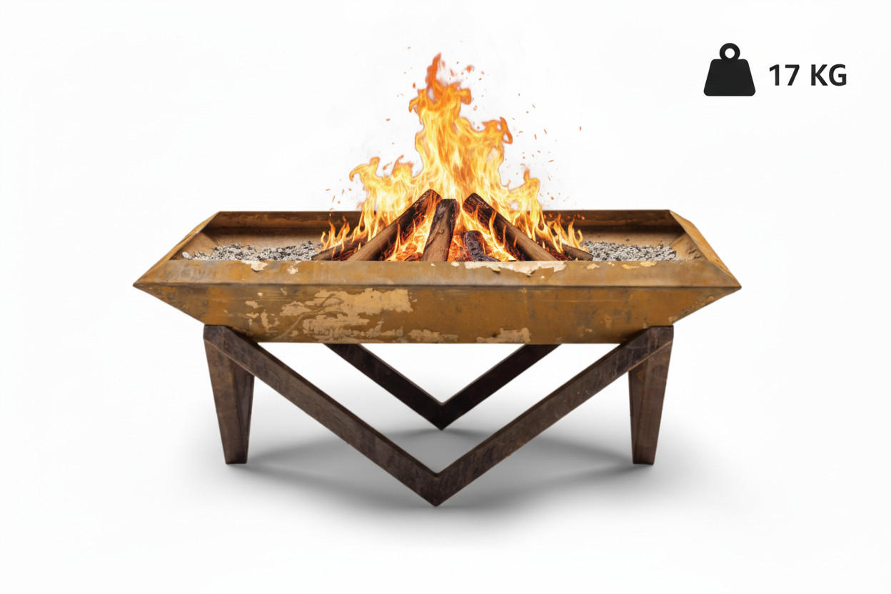 The Favilla Feuerschale Kupfer 77x32x77 cm
