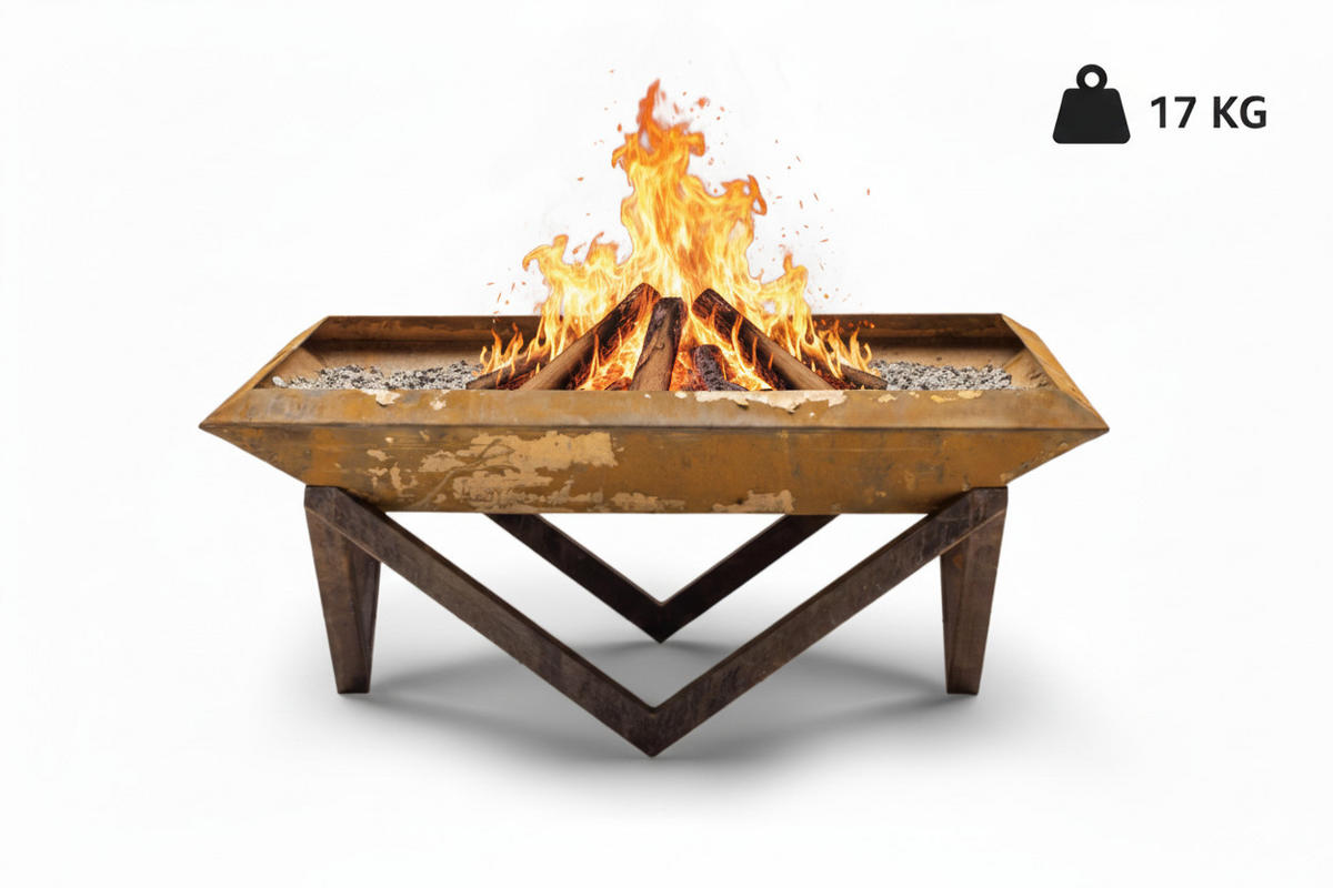 FEUERSCHALE Firesheet Corten 77 x 77 x 32 cm 17 kg Rostoptik - Kupferfarben, Metall (77/32/77cm) - The Favilla