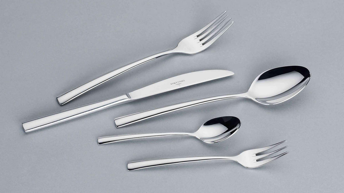 TAFELBESTECK Piemont silber 30er Set - Silberfarben, Metall - Villeroy & Boch