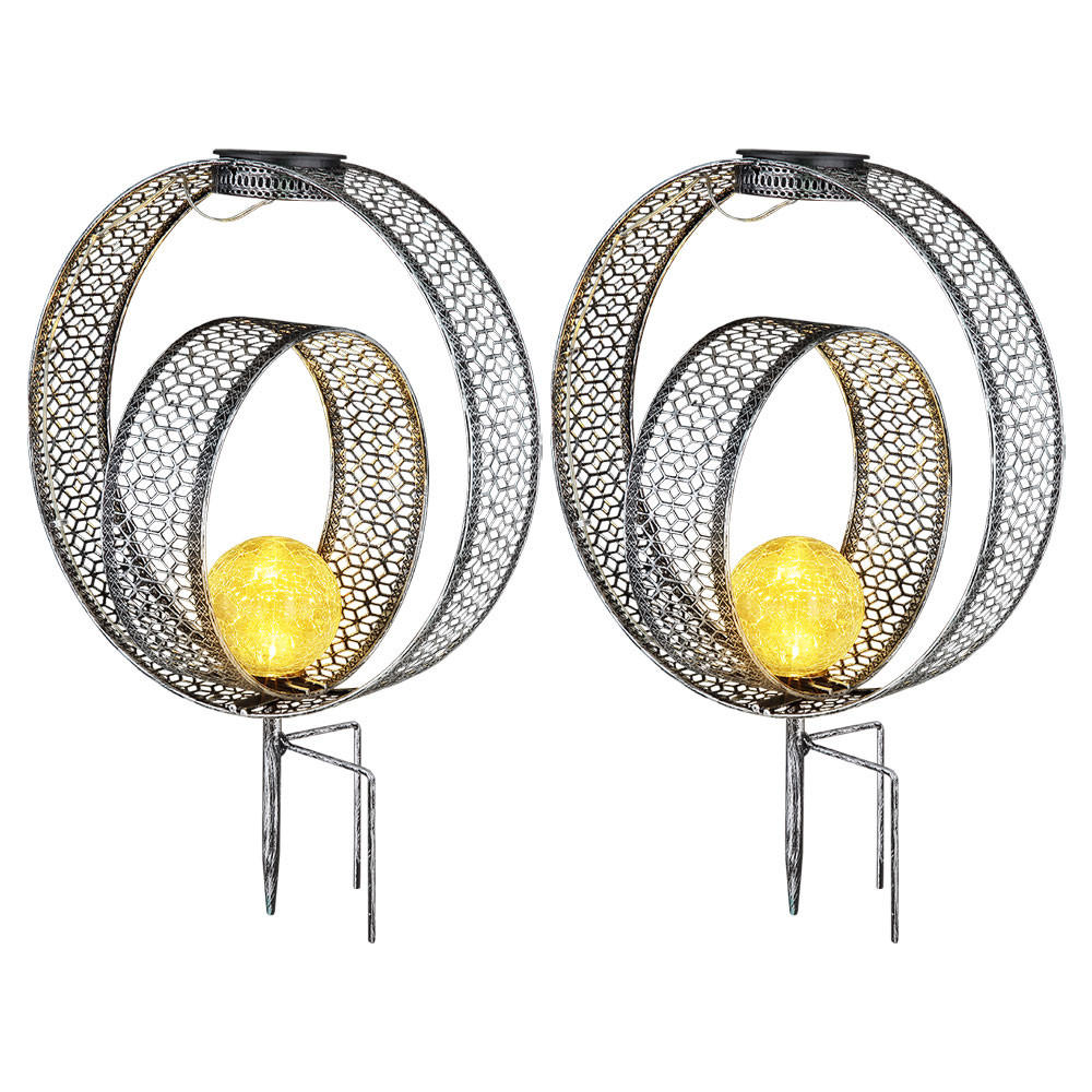 LED AUSSENLEUCHTE Metall Silber 2er Set - Silberfarben, Glas (30/20/42cm) - Globo Lighting