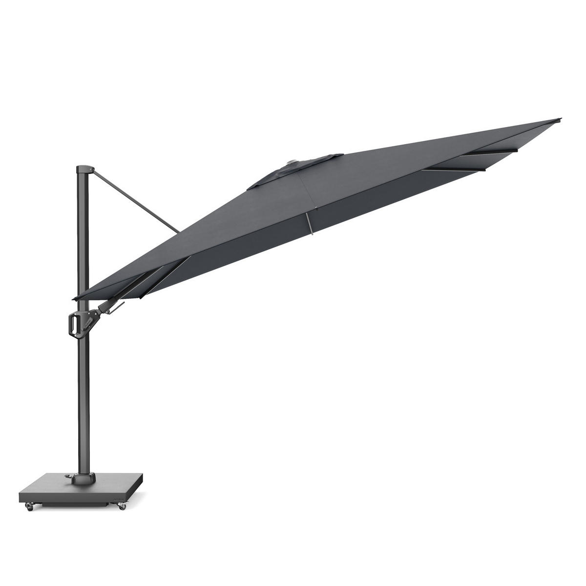 AMPELSCHIRM rechteckig 2.6 x 3.5. m Challenger T² Premium 360° kippbar schwarz/anthrazit - Schwarz, Metall (350/260cm) - Platinum