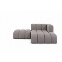 CHAISELONGUE Mit Hocker Grand, Veloursstoff Salvador, Grau, Rechts - Grau, Holz (204/179cm) - Kaiser Möbel