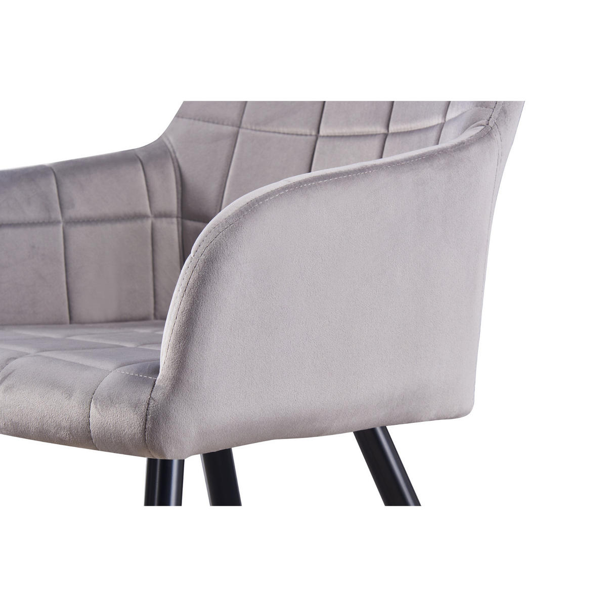 ESSZIMMERSTUHL Samt 6-teilig Hellgrau - Hellgrau, Metall (55/82/59cm) - Life Interiors