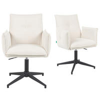 BÜROSTUHL Mika-Till - Creme/Schwarz, Textil/Metall (60/85/63cm) - DUBI Möbel