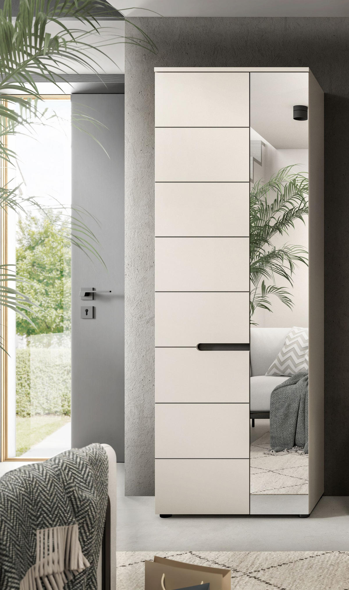 GARDEROBENSCHRANK Nova Garderobe in Basalt grau Nb. und Artisan Nb. B/H/T: 65x190x37 cm - Kaschmir, Holzwerkstoff (65/190/37cm) - Homes & Jones