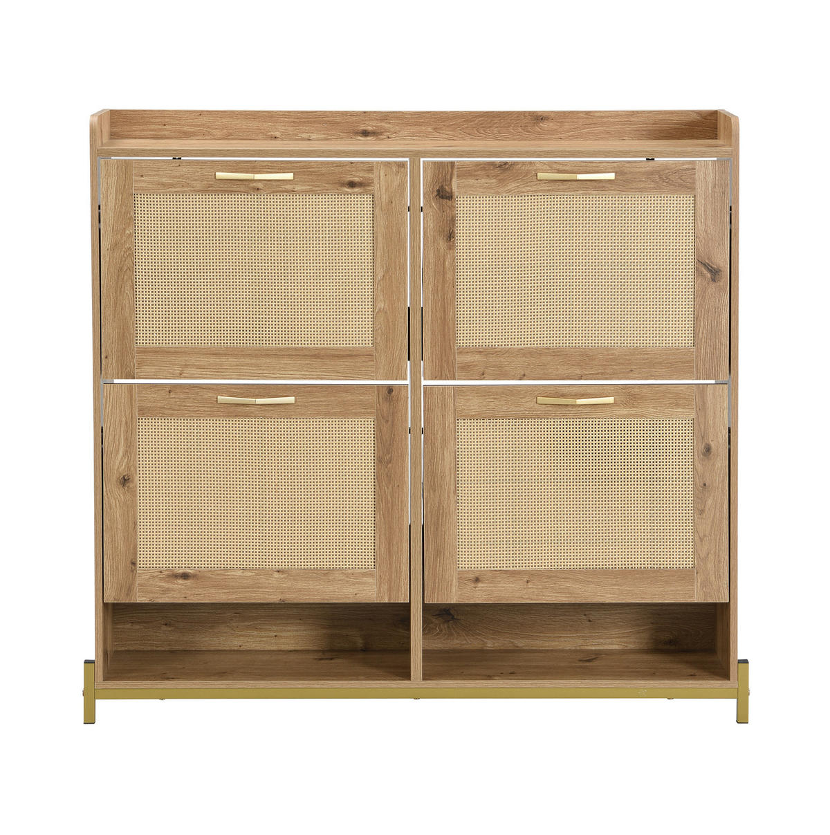 SCHUHSCHRANK 108,5/24/100 cm mit oberer Ablage und Metallgestell aus MDF, Holzfarbe - Naturfarben, Holzwerkstoff (108.5/100/24cm) - Redom