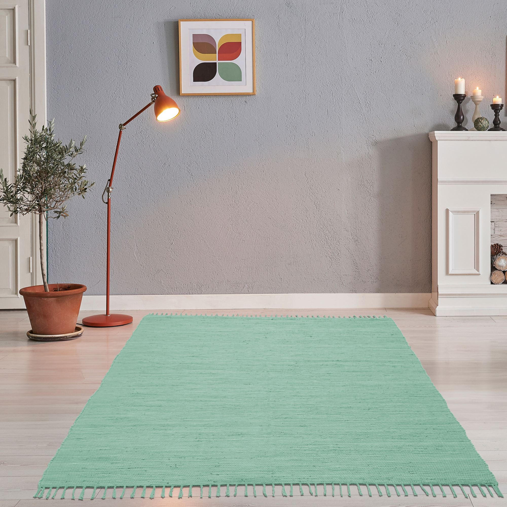 FLECKERLTEPPICH Chindi 90x160 cm - Mintgrün, Textil (90/160cm) - Rug and Roll