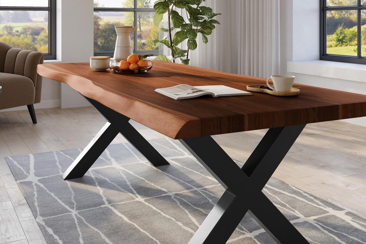 ESSTISCH TITAN - Schwarz/Braun, Holz (110/240/79cm) - SAM