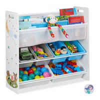 KINDERREGAL - Multicolor, Holzwerkstoff/Kunststoff (86/78/26.5cm) - Relaxdays