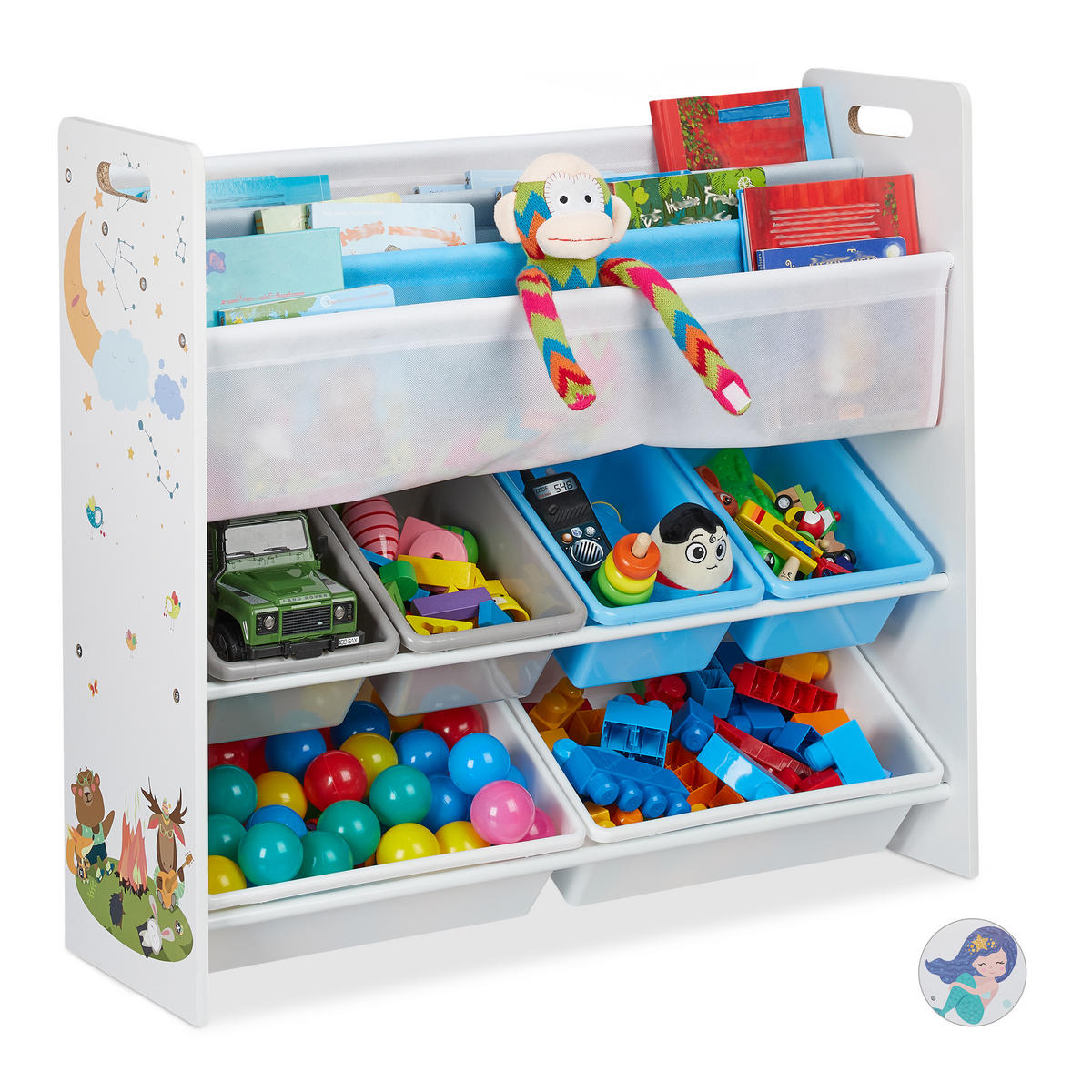 KINDERREGAL - Multicolor, Holzwerkstoff/Kunststoff (86/78/26.5cm) - Relaxdays