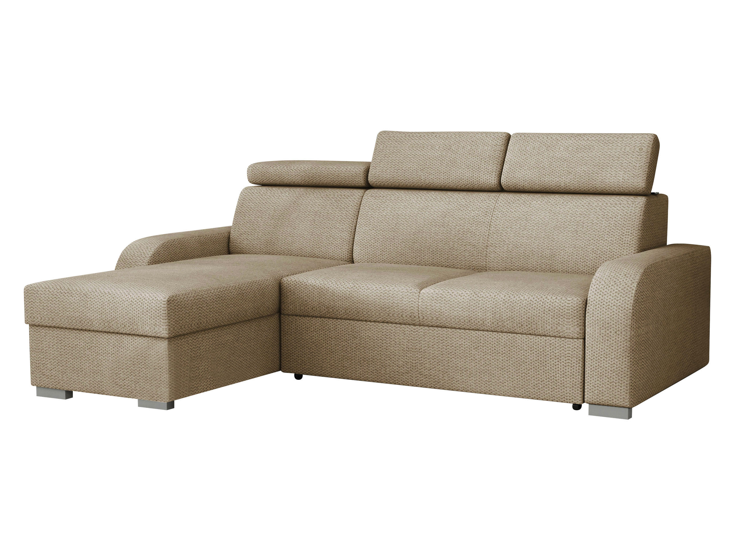 ECKSOFA Oslo 2rLC - Beige/Silberfarben, Holz/Textil (235/170cm) - MIRJAN24