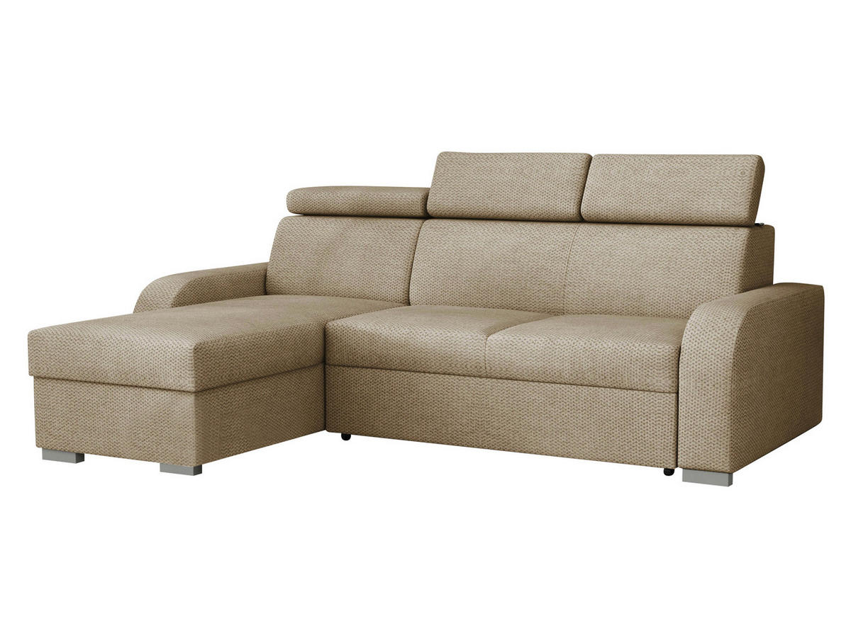 ECKSOFA Oslo 2rLC - Beige/Silberfarben, Holz/Textil (235/170cm) - MIRJAN24
