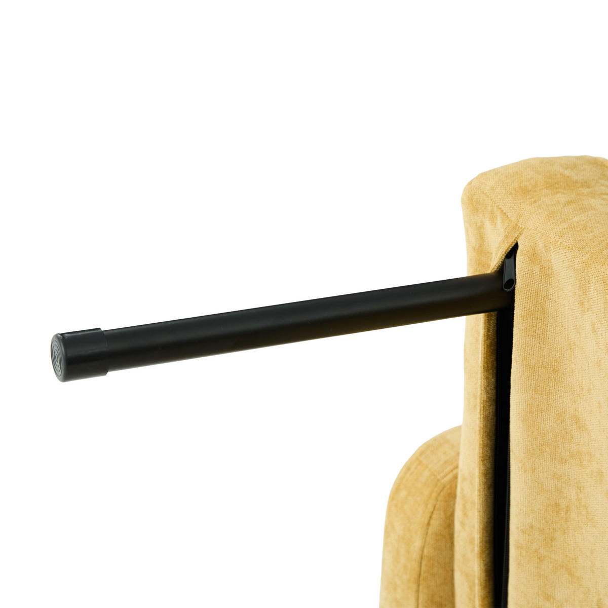 SOFA Chenille Senfgelb mit Kissen, Stauraum und verstellbarer Rückenlehne - Gelb, Textil/Metall (79/83/167cm) - WISHDOR