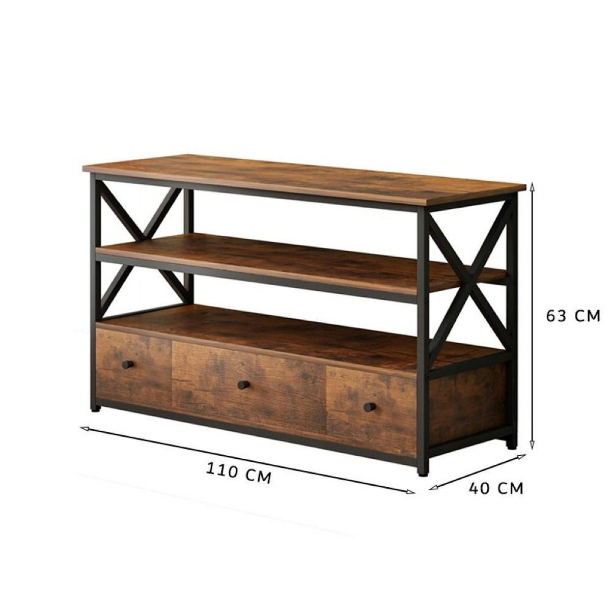 KOMMODE, braun 110/40/63 cm - Braun, Holzwerkstoff (118/15/46.5cm)