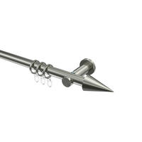GARDINENSTANGEN-SET Platon Savio 600 cm (geteilt in 3 x 200 cm), 1-läufig, 20 mm Ø Edelstahl-Optik - Edelstahlfarben, Metall (600cm) - INTERDECO