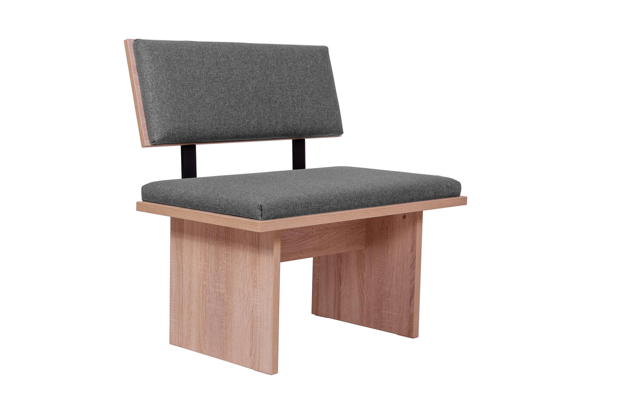 SITZBANK Die Stilvolle - Eichefarben/Grau, Holzwerkstoff/Textil (48/85/85cm) - Kundler Home