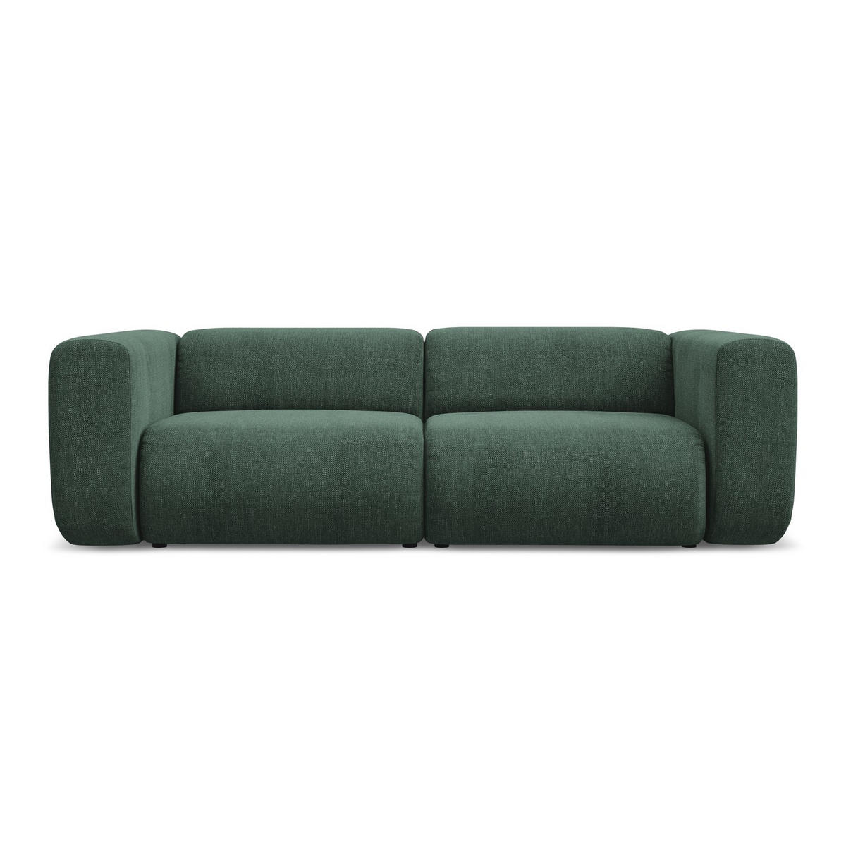 3-SITZER SOFA Chenille Stoff Grün - Schwarz/Grün, Kunststoff/Textil (228/70/89cm) - LaMiaSofa