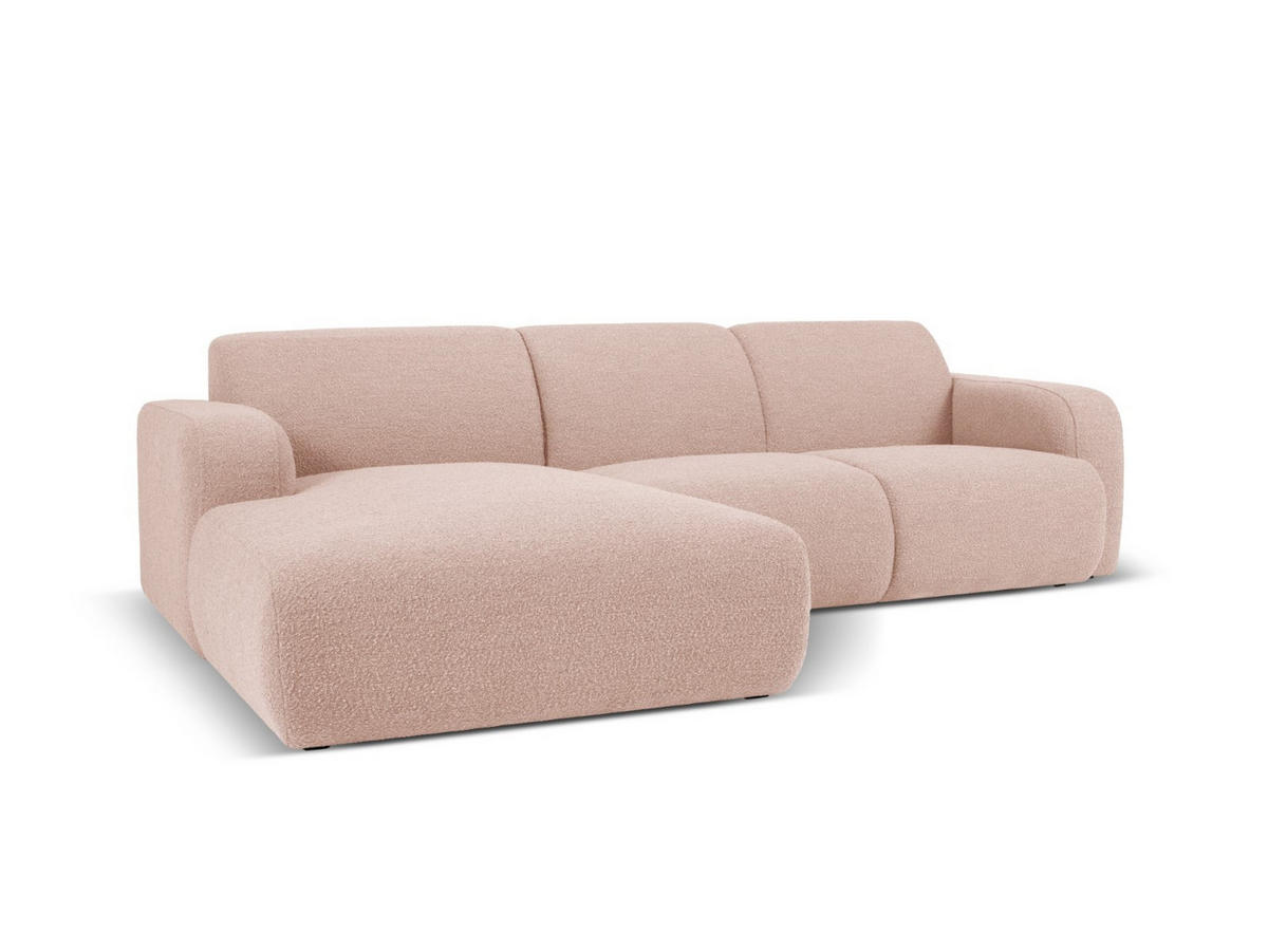 ECKSOFA links Molino aus Boucle puderrosa 4 Sitzplätze - Pink, Textil (170/250cm) - Micadoni
