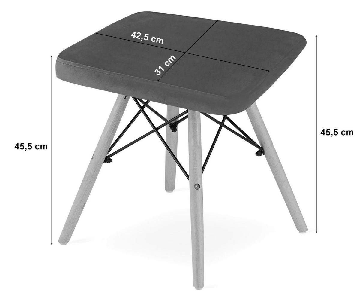 HOCKER 3er Set, Velours in Grau, für Wohnzimmer, Küche oder Büro - Grau, Textil (43/46/33cm) - Best For Home