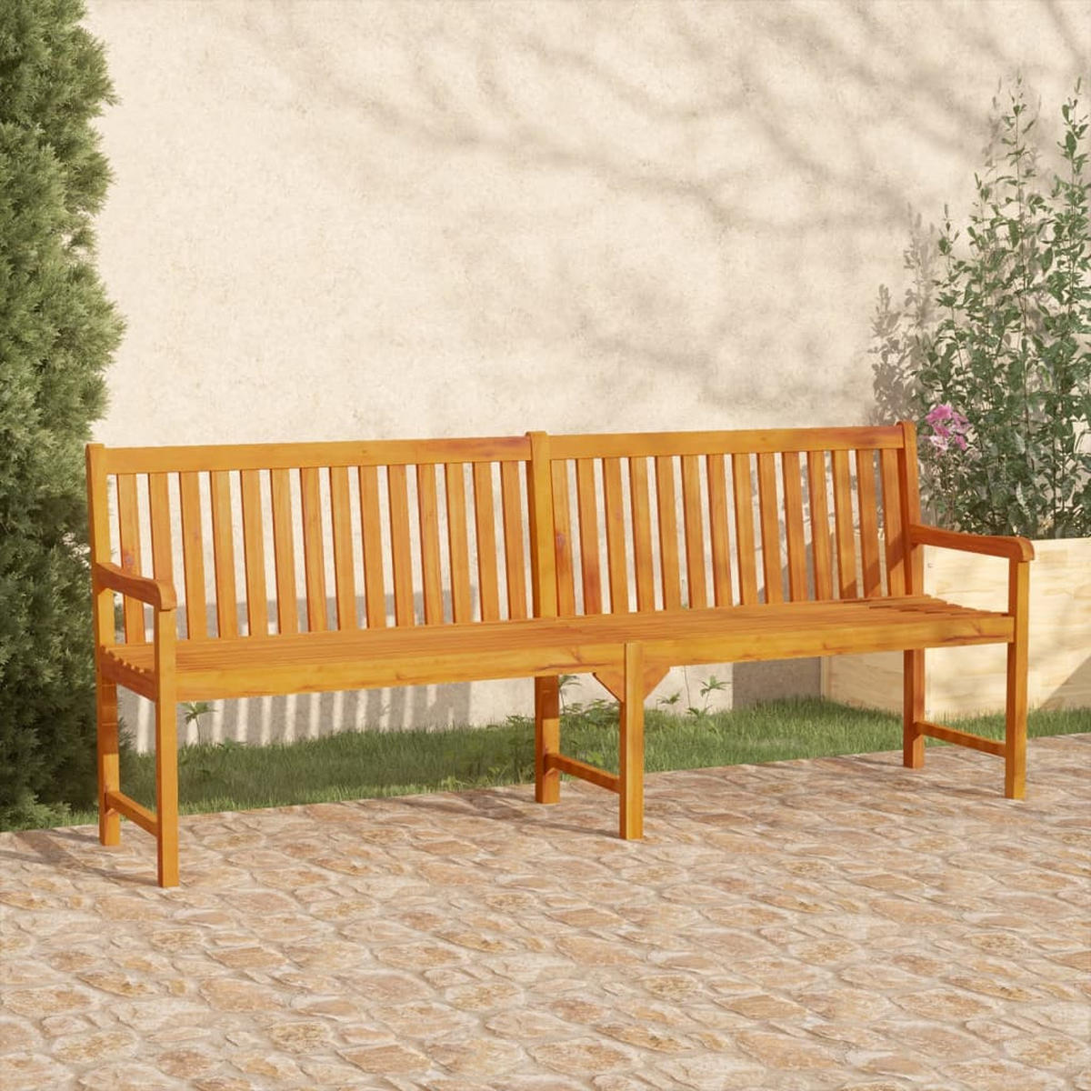 GARTENBANK 219 cm Massivholz Akazie - Braun, Holz (219/90/55.5cm) - furnicato