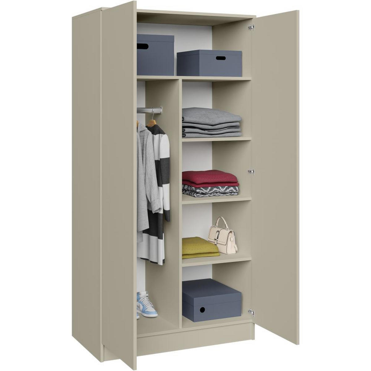 DREHTÜRENSCHRANK Look 90/180/50 cm 2-türig kaschmir - Kaschmir, Holzwerkstoff (90/180/50cm) - Beautysofa