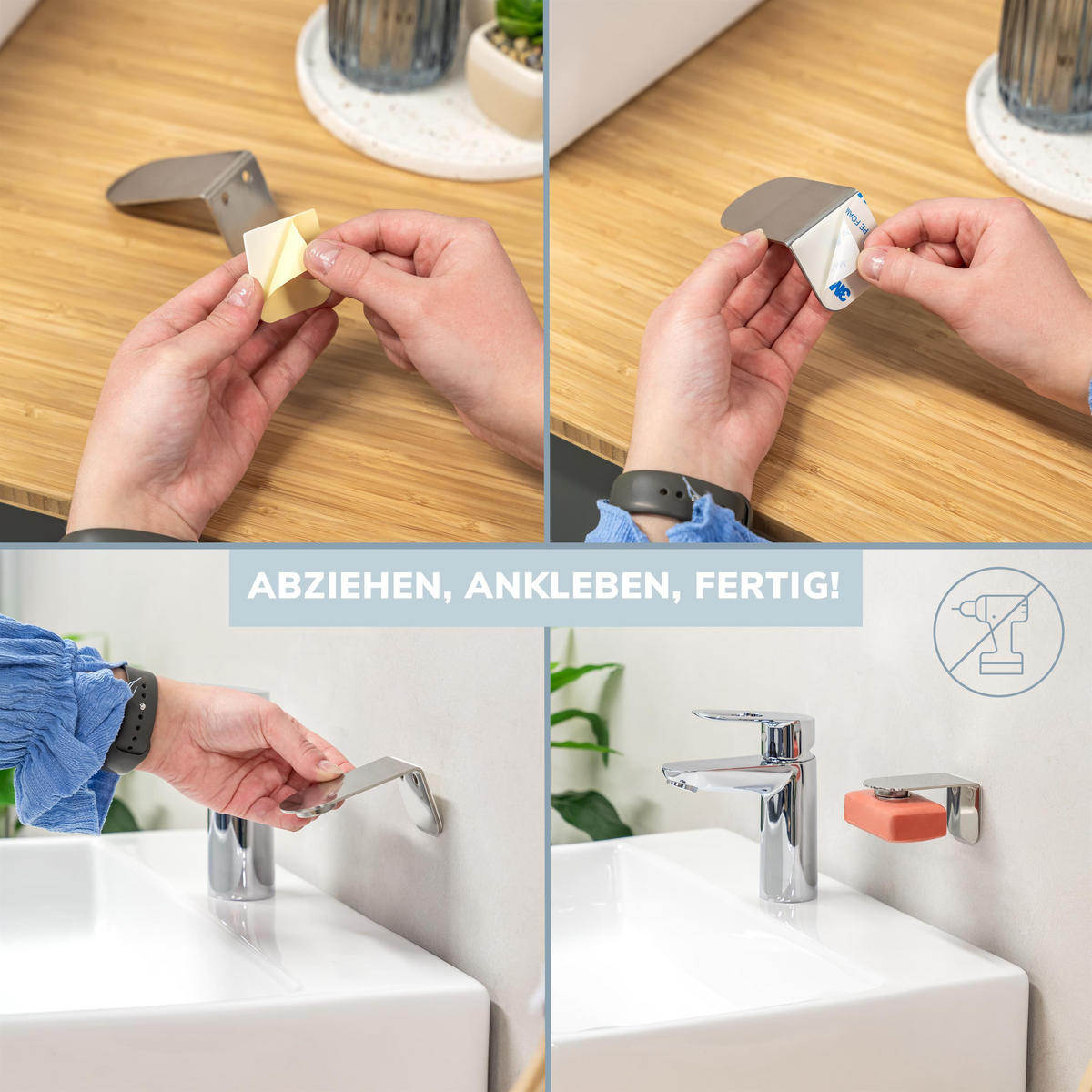 MAGNET-SEIFENHALTER, silber, Edelstahl - Silberfarben, Metall (4.5/4.5/8cm) - bremermann