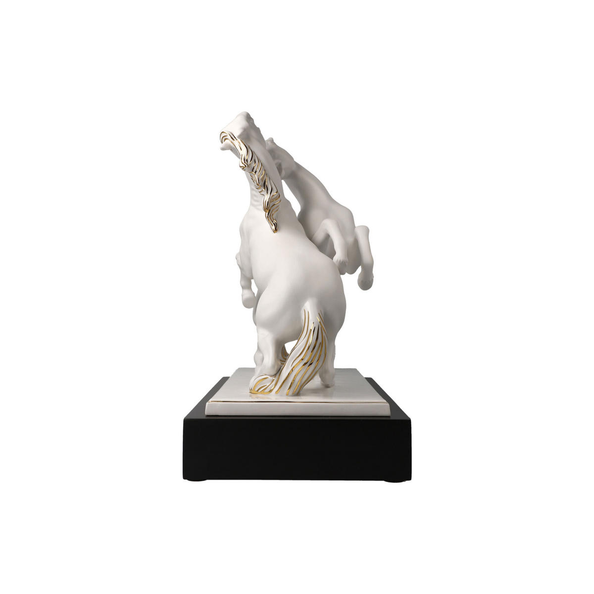 DEKOFIGUR PFERDE ARTISTE ER ALEGRIA Studio 8 Chevaux weiß-gold 32 cm - Goldfarben/Weiß, Keramik (16.5/29/32cm) - Goebel