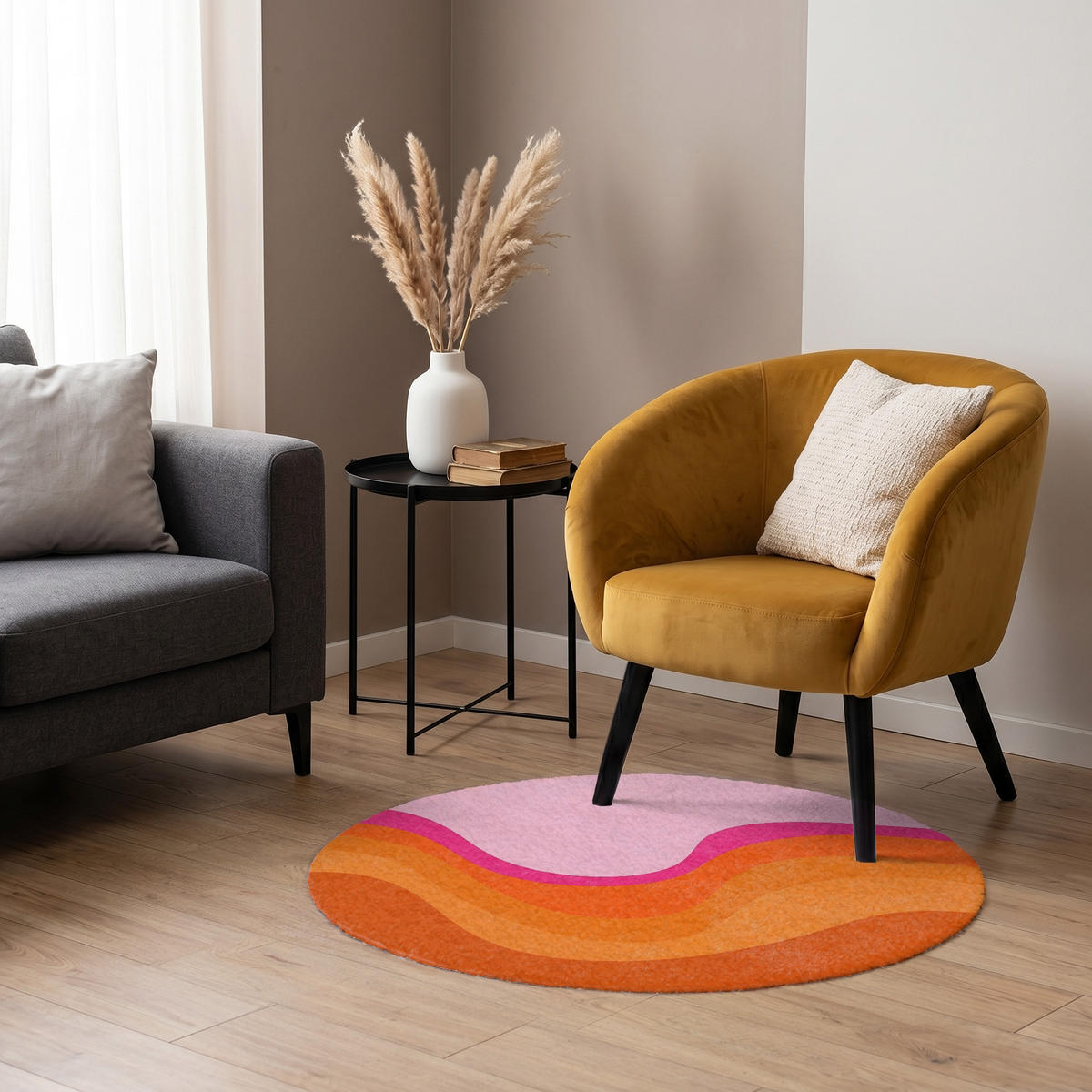 KOBERCE - Retro - Vlny - Farebné - 90x90 cm - viacfarebná, textil/plast (90/0.4cm) - OnlyWow