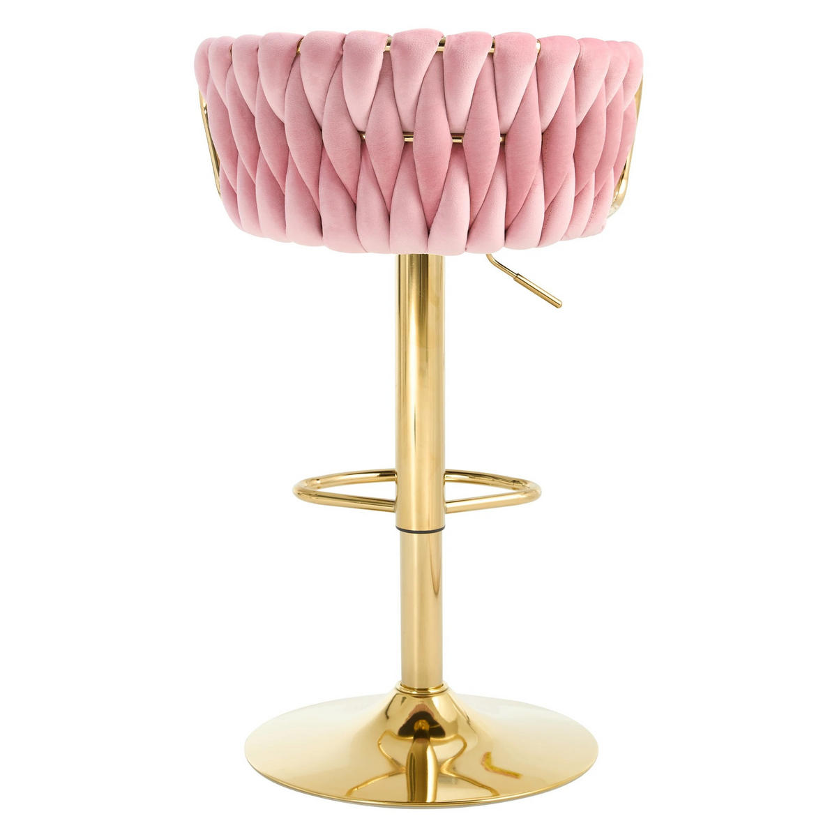 BARHOCKER drehbar höhenverstellbar Samt Pink - Pink, Metall (49.5/98/50.5cm) - Meubliv