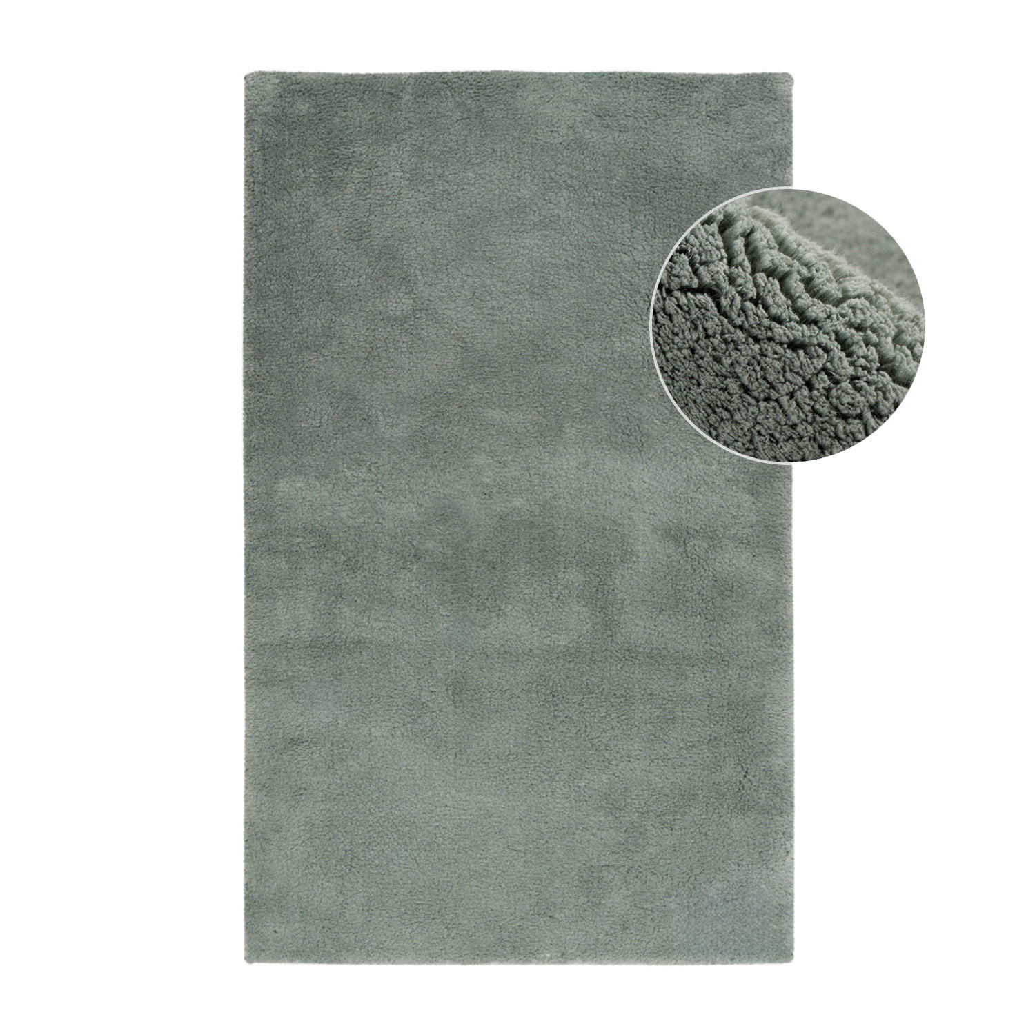 BADTEPPICH Waschbar Pure 500 Jade-Grün 50x90 cm - Grün, Textil (50/90cm) - carpet city