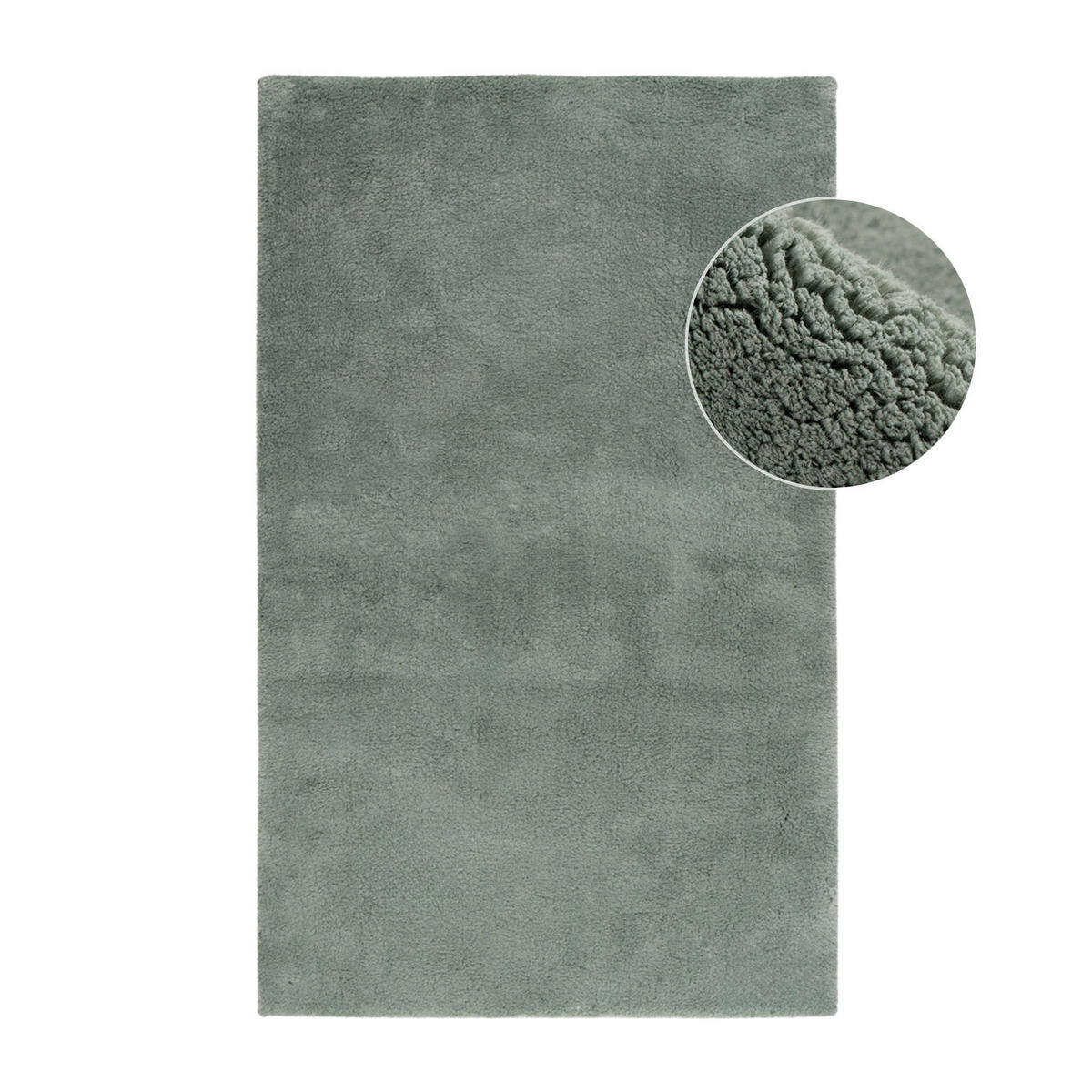 BADTEPPICH Waschbar Pure 500 Jade-Grün 50x90 cm - Grün, Textil (50/90cm) - carpet city