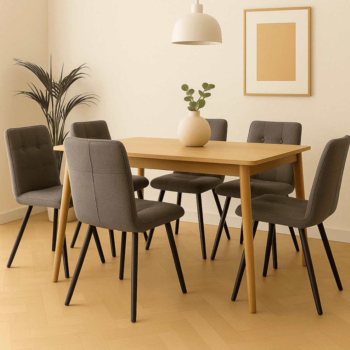 ESSZIMMERSTUHL Mery Grau 47/60/48 cm 4er-Set - Grau, Textil (60/48/47cm) - Calicosy