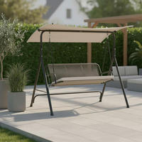 HOLLYWOODSCHAUKEL Savanna Hellgrau Outdoorstoff/Metall - Hellgrau, Metall (1/162/120cm)