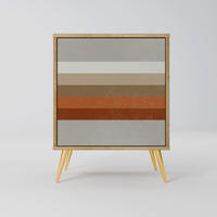 SIDEBOARD PECULIAR TRAIL, Eichefarben, 57,5x42x75,5 cm, Goldfarbene Metallfüße - Eichefarben/Goldfarben, Holzwerkstoff/Metall (57.5/75.5/42cm) - SpaceRebels