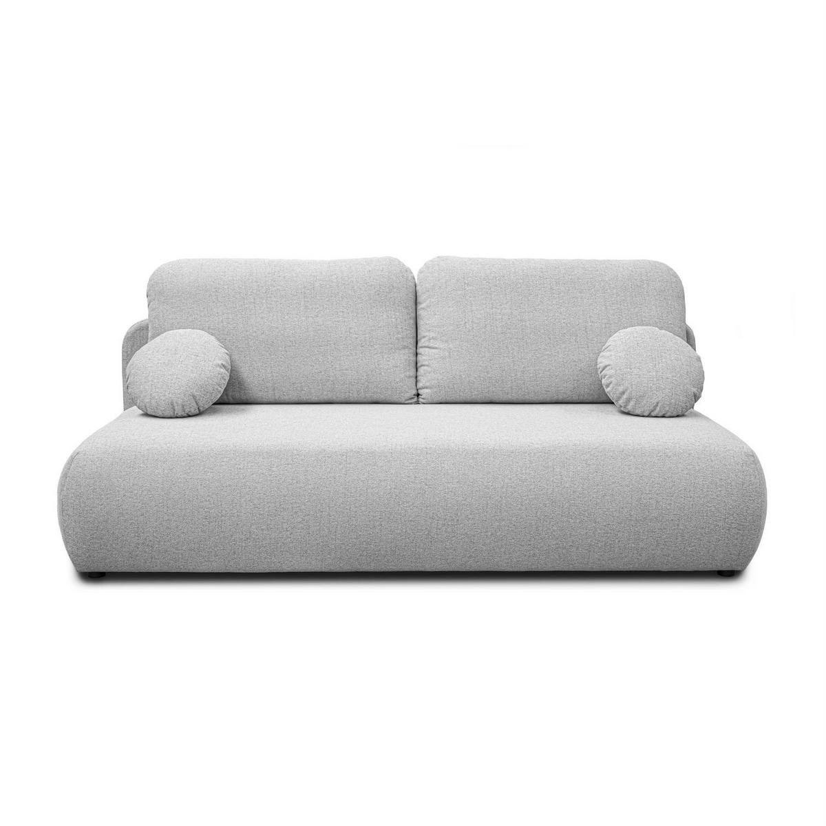 Schlafsofa CLAIRE, zweisitzig, mit Schlaffunktion, Neve 80 - Hellgrau, Textil (208/90/95cm) - Lookway