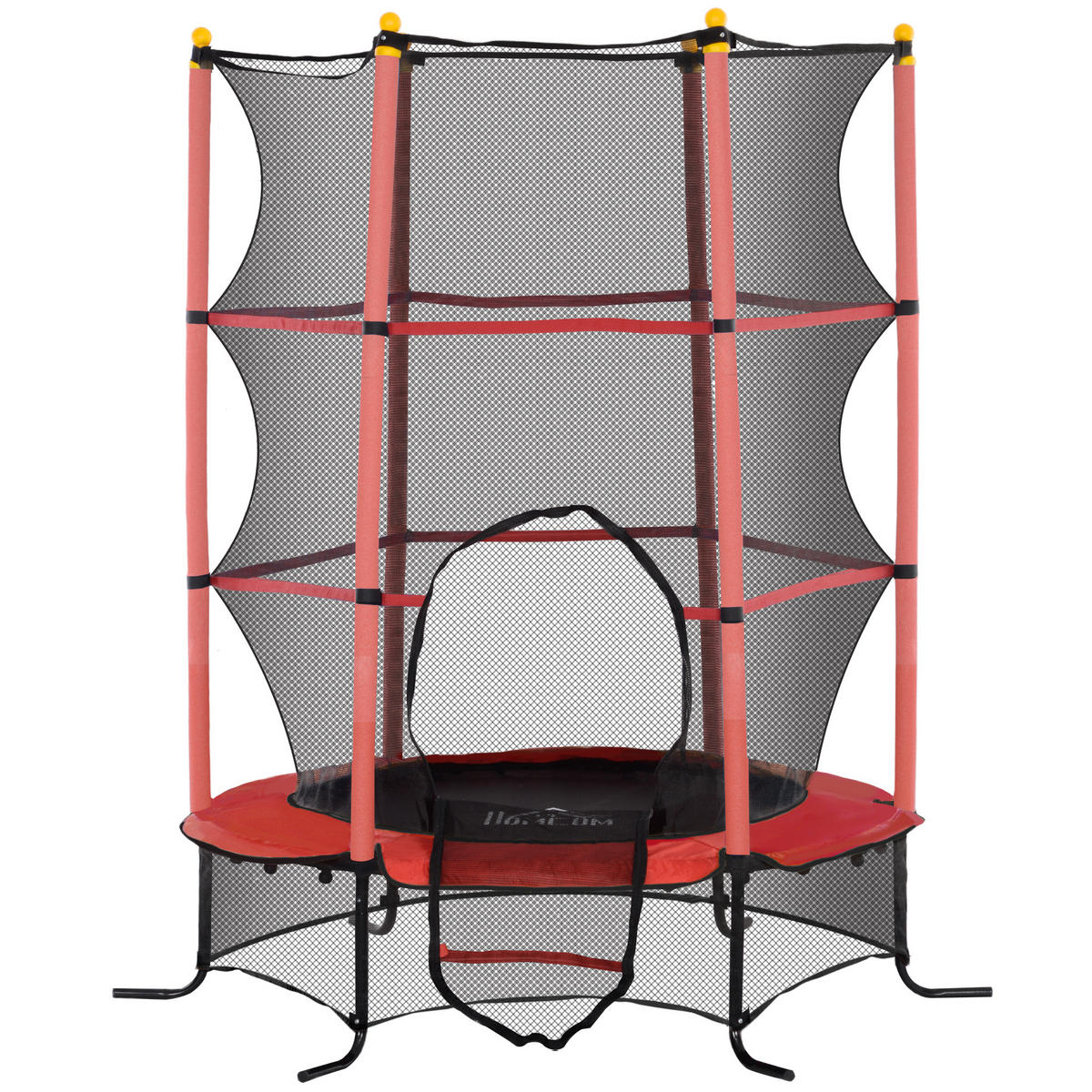TRAMPOLIN DE-18985 Ø163 cm mit Sicherheitsnetz Rot - Rot, Metall (163/163cm) - ComfortXL